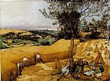 Bruegel Paintings - The Harvesters by Pieter the Elder Bruegel